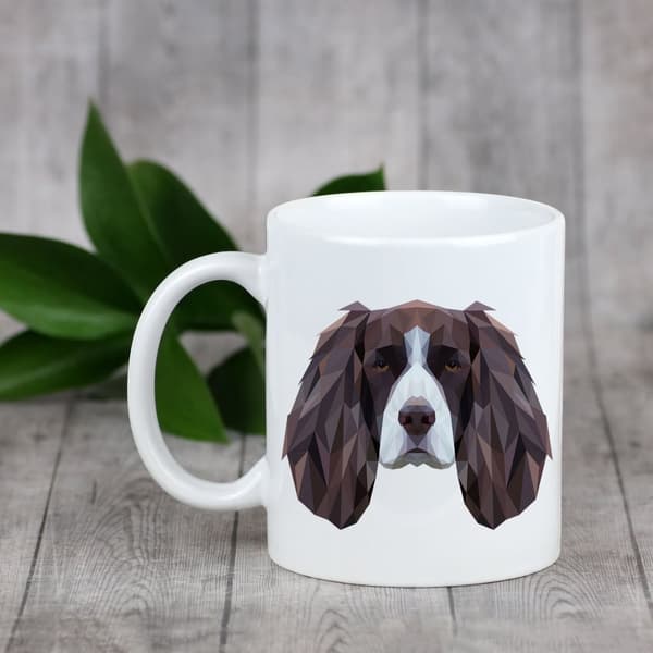 Engelsk Springer Spaniel - mugg med foto och inskriptionen geometrisk hund Art-Dog