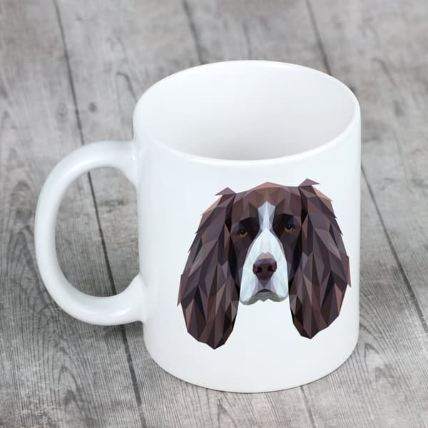 Engelsk Springer Spaniel - mugg med foto och inskriptionen geometrisk hund Art-Dog