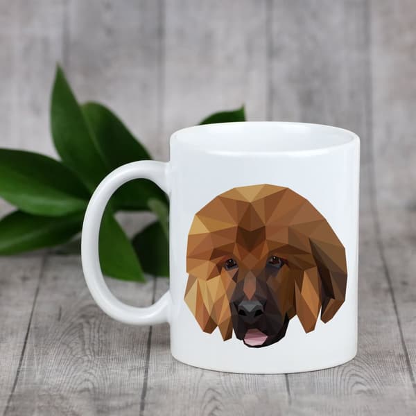 Tibetansk Mastiff, Tibetansk Grand Danois - krus med et foto og inskriptionen geometrisk hund Art-Dog