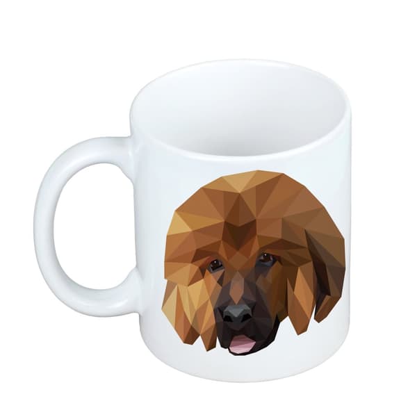 Tibetansk Mastiff, Tibetansk Grand Danois - krus med et foto og inskriptionen geometrisk hund Art-Dog