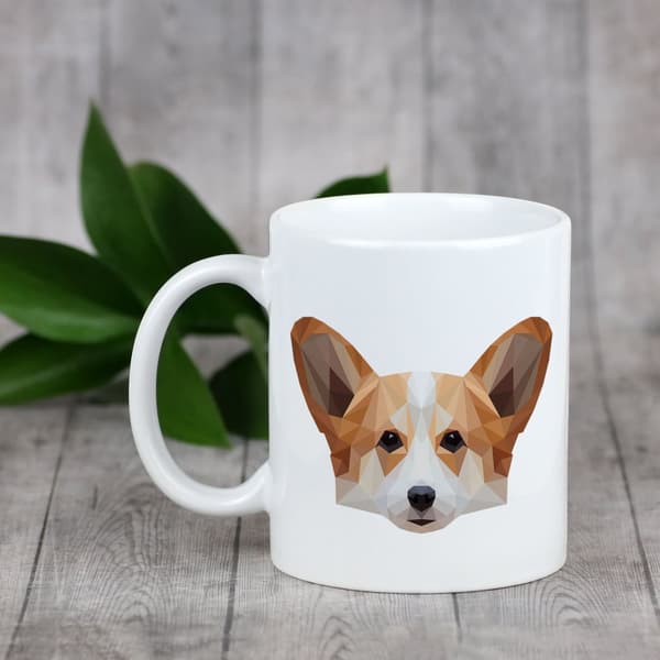 Pembroke Welsh Corgi - krus med et foto og inskriptionen af en geometrisk Art-Dog-hund