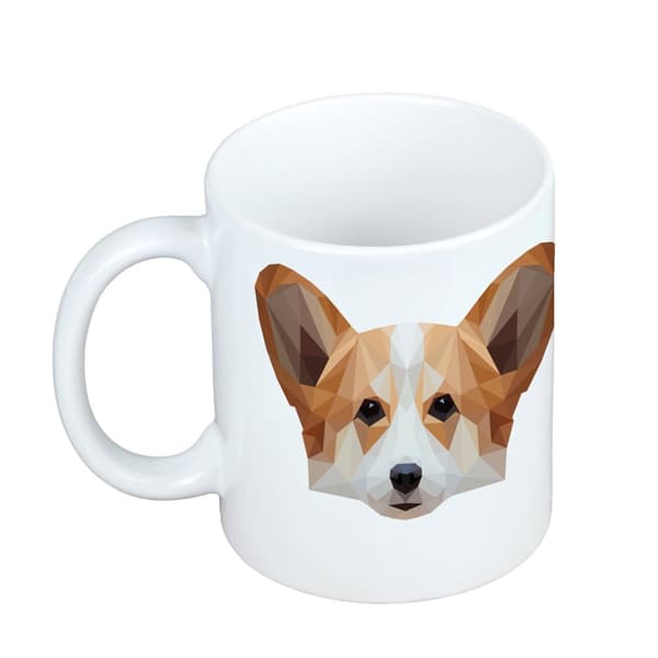 Pembroke Welsh Corgi - krus med et foto og inskriptionen af en geometrisk Art-Dog-hund