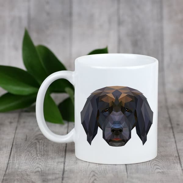 Leonberger - et krus med et foto og inskriptionen af en geometrisk Art-Dog-hund