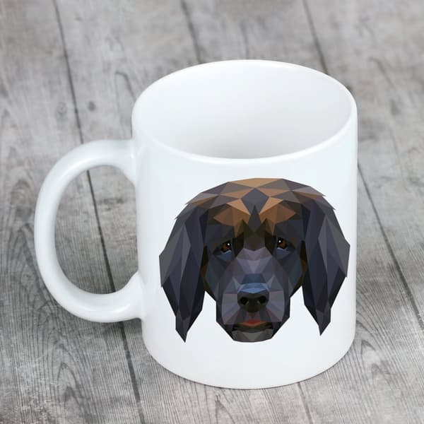 Leonberger - et krus med et foto og inskriptionen af en geometrisk Art-Dog-hund