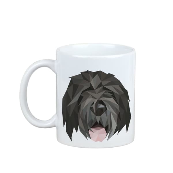 Sort russisk terrier, russisk sort terrier - krus med et foto og inskriptionen geometrisk hund Art-Dog
