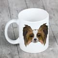 Miniatyrbild 5 av 6: Papillon, Continental Spaniel - mugg med ett foto och inskriptionen geometrisk hund Art-Dog