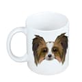 Miniatyrbild 2 av 6: Papillon, Continental Spaniel - mugg med ett foto och inskriptionen geometrisk hund Art-Dog