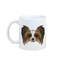 Miniatyrbild 1 av 6: Papillon, Continental Spaniel - mugg med ett foto och inskriptionen geometrisk hund Art-Dog