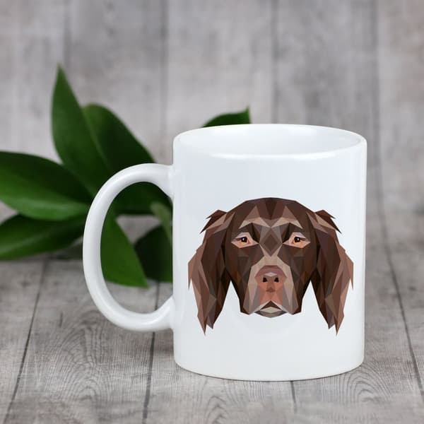 Münsterländer - et krus med et foto og inskriptionen af en geometrisk Art-Dog-hund