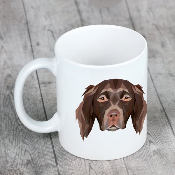 Münsterländer - et krus med et foto og inskriptionen af en geometrisk Art-Dog-hund