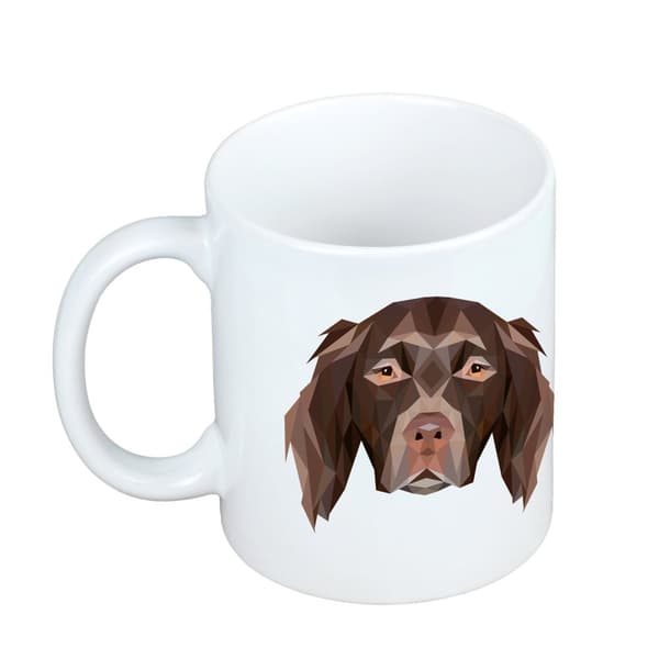 Münsterländer - et krus med et foto og inskriptionen af en geometrisk Art-Dog-hund