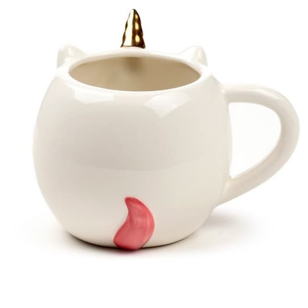 White Enchanted Rainbows Unicorn Ceramic Shaped Mug