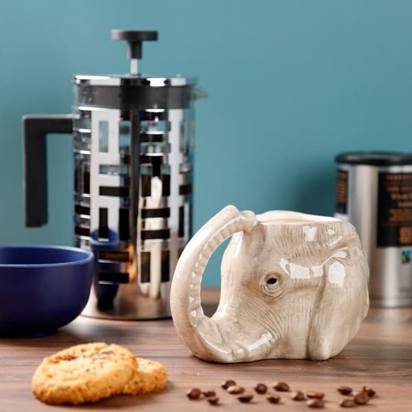 Elephant Head Ceramic Shaped Mug