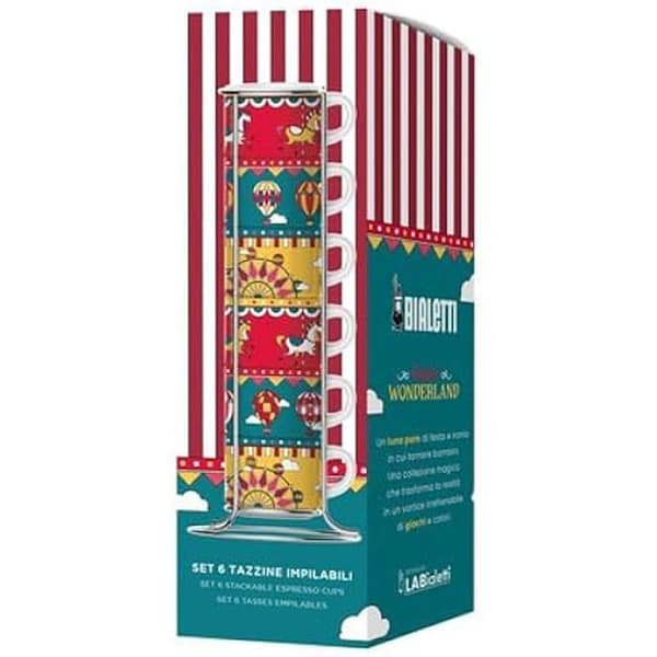Stapelbara koppar - BIALETTI - Winter Wonderland - Emaljerad metall - 90 ml - Set om 6