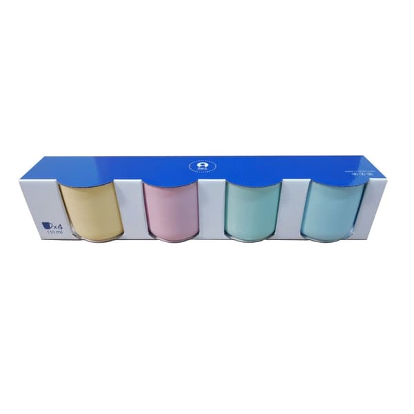 Dele kaffekopsæt Home ESPRIT Gul Blå Grøn Pink Porcelæn 110 ml 4 Dele