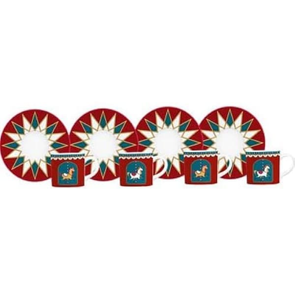 Kaffemuggar - BIALETTI - Winter Wonderland - Set om 4 - Keramik - Festlig design