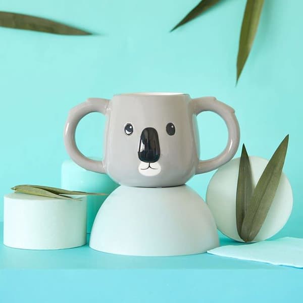 Balvi - 27562 - Koala mugg Grå färg Koala huvudformad kopp Kapacitet 400 ML Diskmaskinssäker