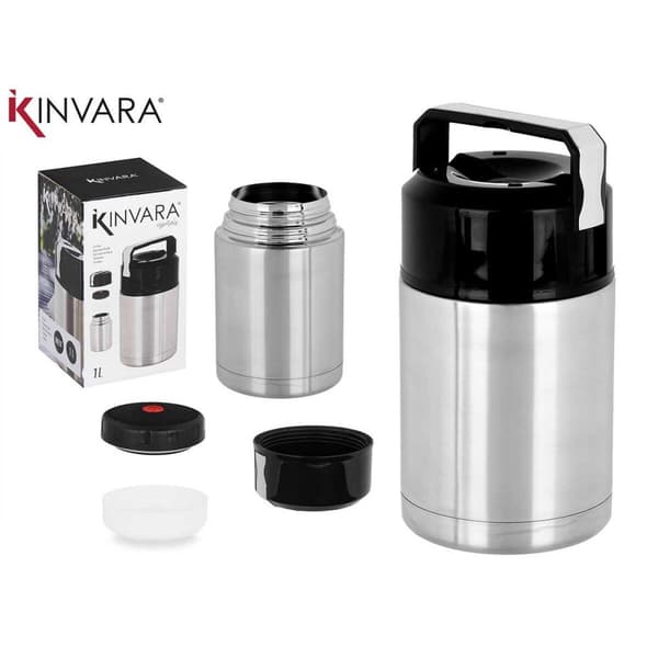Ruokatermos Kinvara Acero Musta Metalli polypropeeni 1 L 11,5 x 19,5 x 11,5 cm