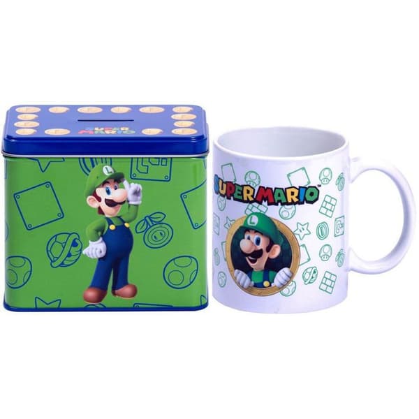 Mugg + sparbössa Educa Borras Nintendo Super Mario Bros Luigi