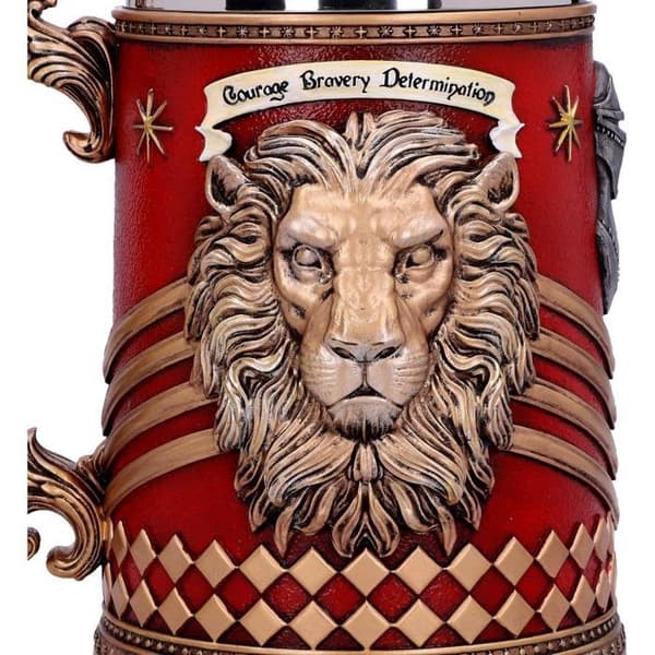 Mugg - Harry Potter - Gryffindor - Skulpterad - Handmålad - Rött harts