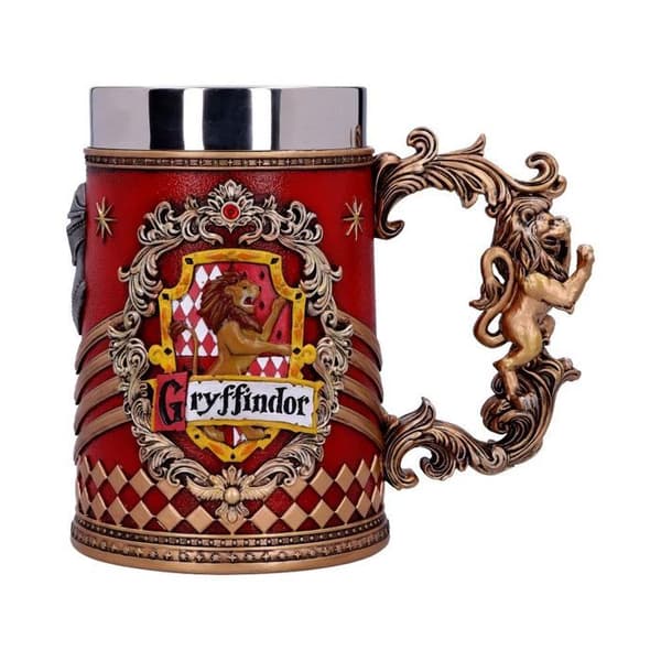Mugg - Harry Potter - Gryffindor - Skulpterad - Handmålad - Rött harts