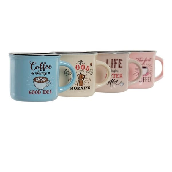Muki DKD Home Decor Coffee Posliini Bone China (180 ml) (4 pcs)