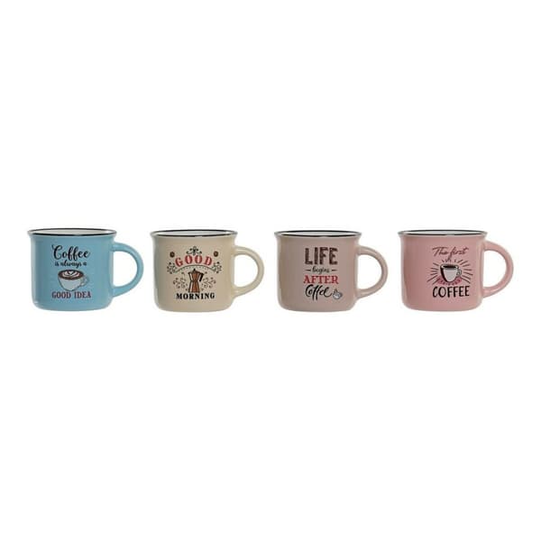 Muki DKD Home Decor Coffee Posliini Bone China (180 ml) (4 pcs)