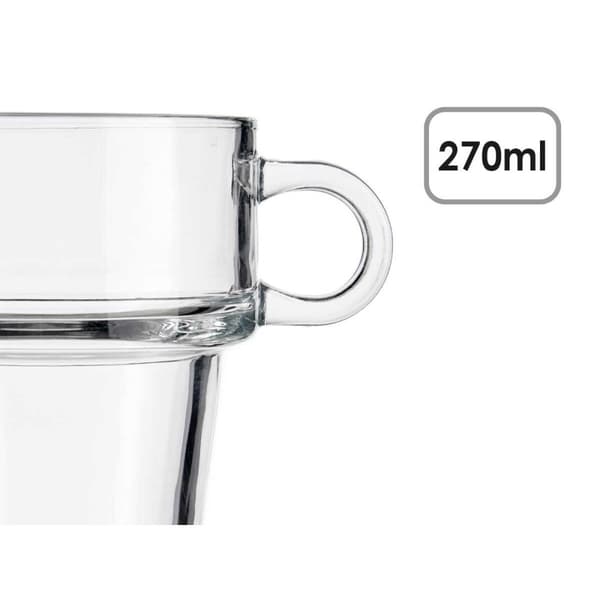 Tee- ja kahvikuppi Vivalto Z908-9/BHA6 Läpinäkyvä Lasi 270 ml (6 osaa)