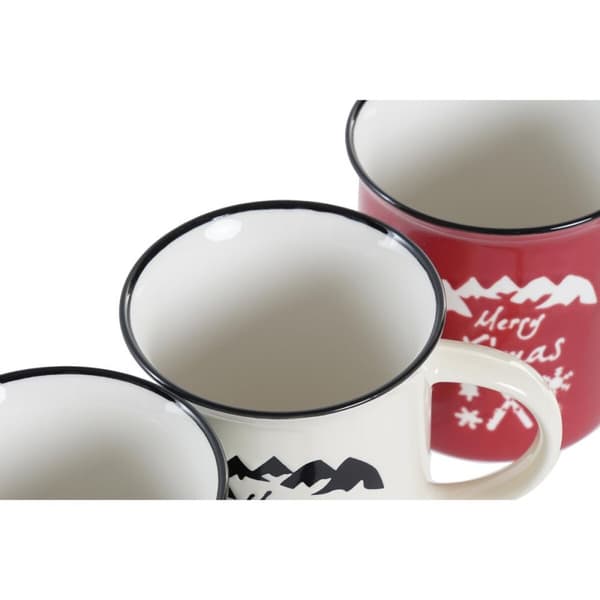 Mugg DKD Home Decor Porslin Stengods (330 ml) (3 antal)