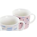 Miniatyrbild 3 av 3: Mugg DKD Home Decor Svart Blå Rosa Vit Stengods (310 ml) (4 antal)