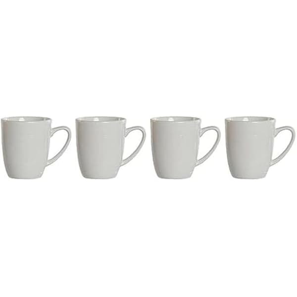 Mugg - DKD Heminredning - Set med 4 - Porslin - Vit - Modern design