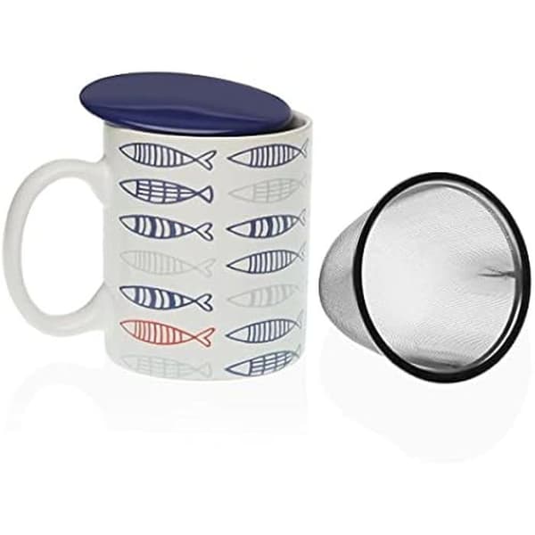 Kopp med filter - VERSA - Estándar - Glas - Flerfärgad - Modern