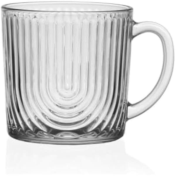 Glasmugg - VERSA - 450 ml - Flerfärgad - Cylindrisk - Tål maskindisk