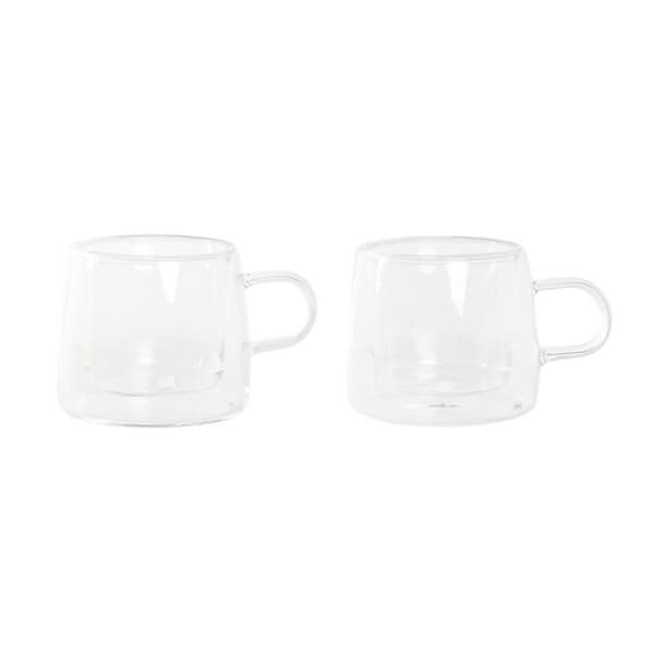 Delers Kaffekoppsett DKD Home Decor Krystall Gjennomsiktig Borosilikatglass (80 ml)