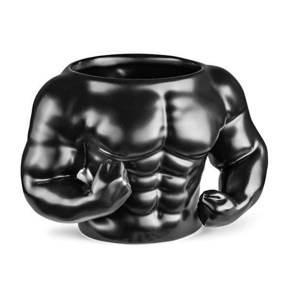 Mug med muskulös svart man Original kopp för träning
