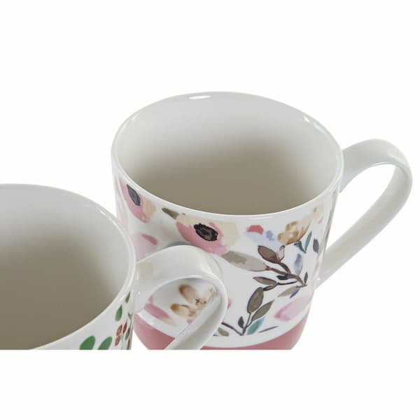 Krus DKD Home Decor Bone China Porcelæn (410 ml) (4 pcs)