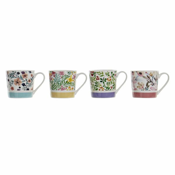 Krus DKD Home Decor Bone China Porcelæn (410 ml) (4 pcs)