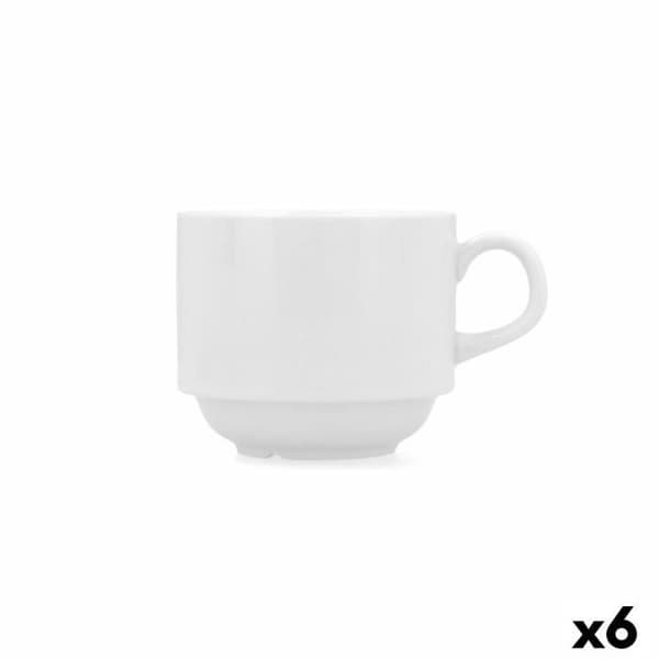 Infusionstasse - Bidasoa - Glacial Vit - Keramik - 250 ml - Pack av 6 enheter