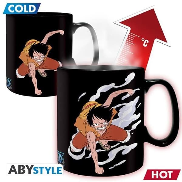 "ONE PIECE - Mug med värmeförändring - 460 ml - Luffy &amp; Ace"