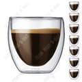 Miniatyrbild 1 av 4: TD® Set med 8 glas kaffe-espresso-espressokopp -80ml, Set-dubbelvägg kaffekoppar, original espressokopp.