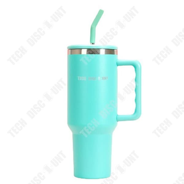 TD® 40oz handtagsmugg halmglasmugg himmelsblå isolerad kaffemugg 304 rostfritt stål med lock Varm &amp; kall kaffeisolerad mugg