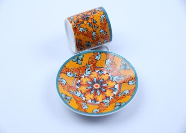 Set om 6 koppar + kaffeskålar "Trinacria" R-64918