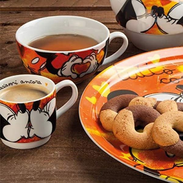 Kaffeservice - EGAN - Mickey Mouse - 2 stapelbara koppar - Porslin - Flerfärgad