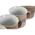 Miniatyrbilde 2 av 4: 4 Delers krussett Home ESPRIT Brun Steintøy 285 ml 9 x 7 x 8 cm