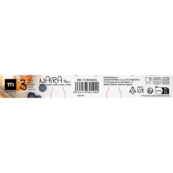 Mukisetti La Mediterránea Naira 3 Kappaletta (24 osaa)