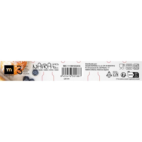 Mukisetti La Mediterránea Naira 3 Kappaletta (24 osaa)