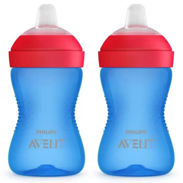 2x SILVER KOPP MED MJUK NÄBB PHILIPS AVENT SCF802/01 9m+ 300ml