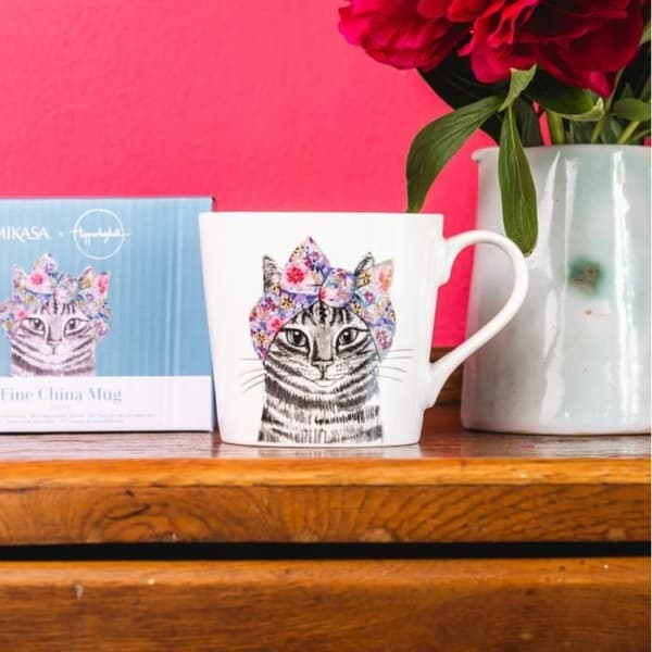 Tipperleyhill Tasse i porslin med katttryck, 380 ml - Mikasa