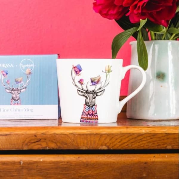 Tipperleyhill Tasse i porslin med tryck av älg 380 ml - Mikasa