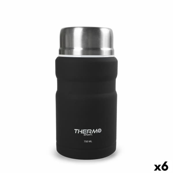 Termos för mat ThermoSport Svart Stål 750 ml (6 antal)